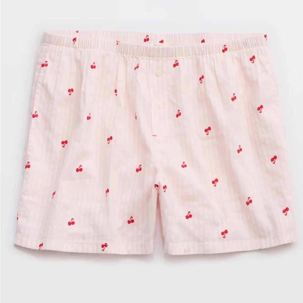 NWT AERIE OFF-DUTY SEERSUCKER BOXER - BLOOM🌸🍒💗, Sz.S, BNWTIB✨RARE🌟FIND✨ - Picture 7 of 12